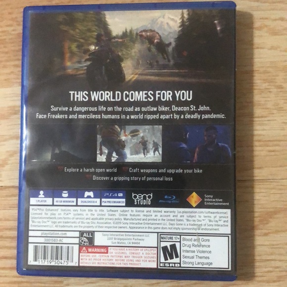 Days gone PS4, PlayStation Game - Picture 4 of 11